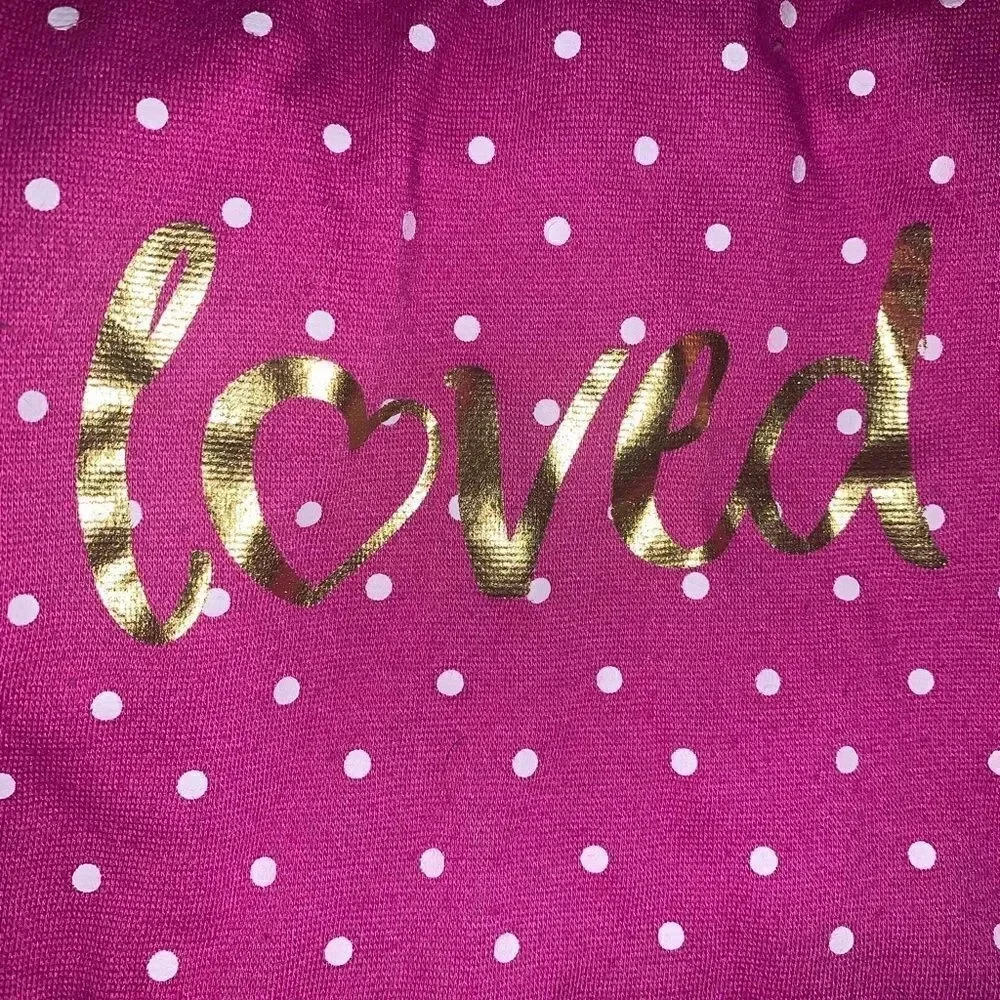 Hot Pink and Gold Loved Dress with Hood Medium